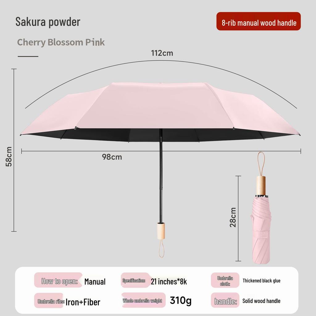 8-Rib Automatic Folding Umbrella with Logo for Sun and Rain
