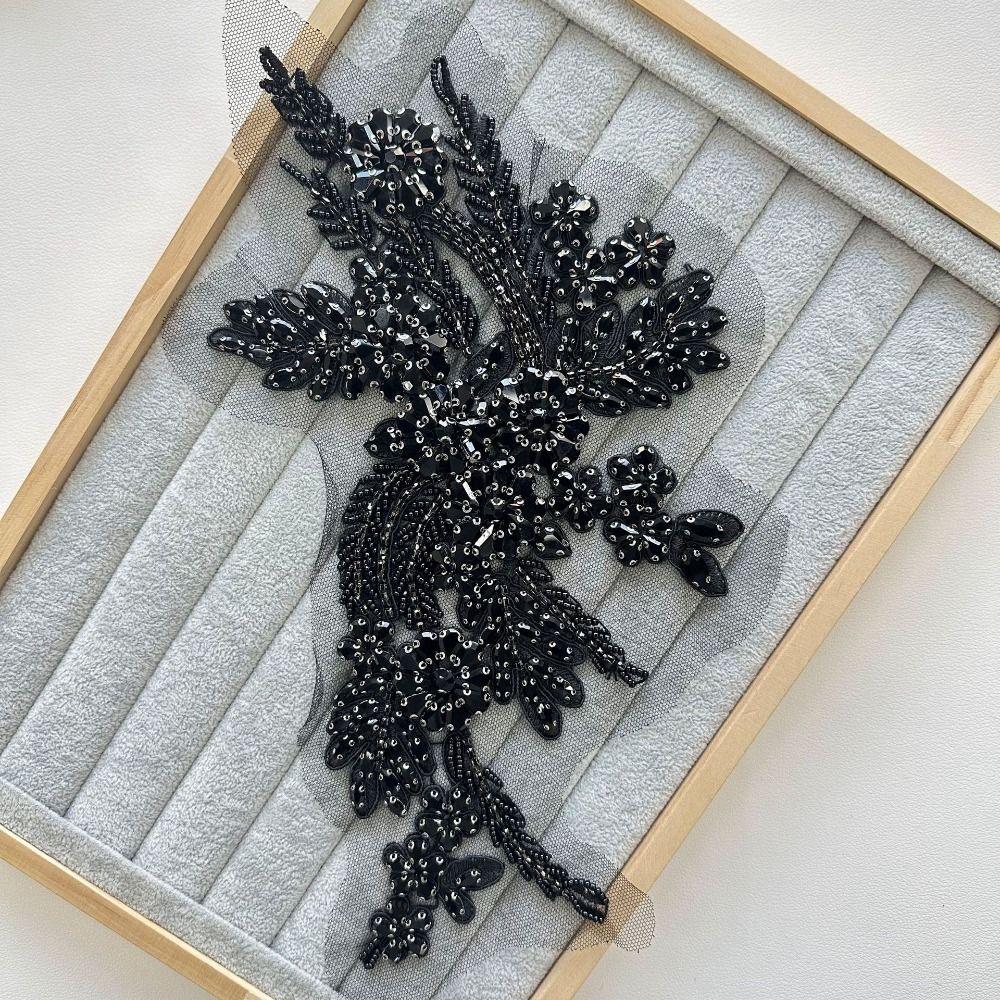 Handgefertigte Strassstickerei Applikation Spitze Stoff Tuch Applikation Tuch Aufnäher Nähen