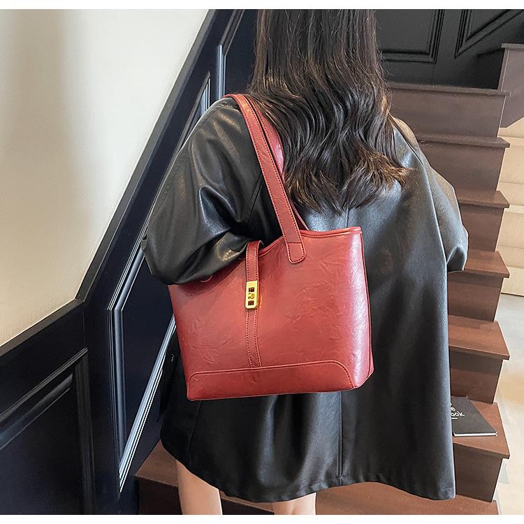 Retro nowa jesienno-zimowa torebka o dużej pojemności, elegancka, modna, casualowa torba na ramię, shopperka, trend