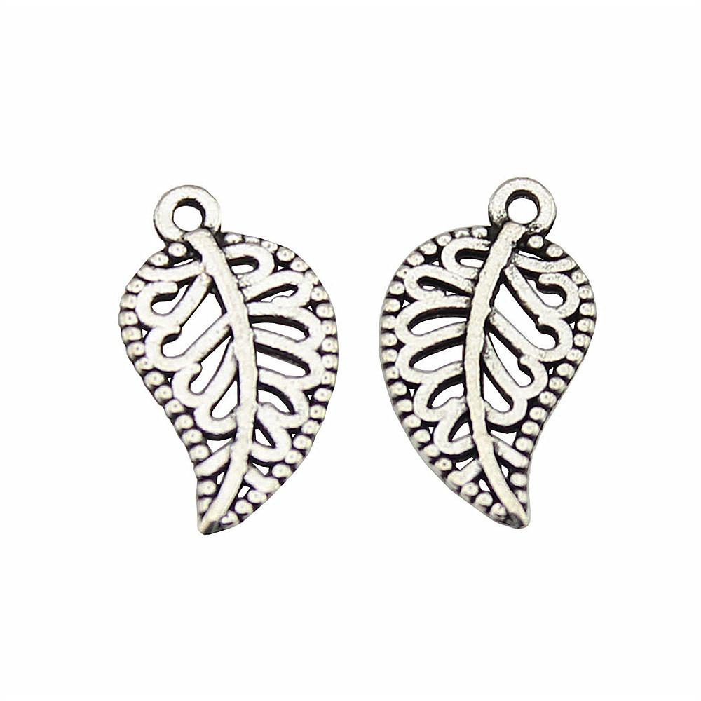 Filigree Leaf Charms Antique Alloy Pendants For Nature Inspired Jewelry