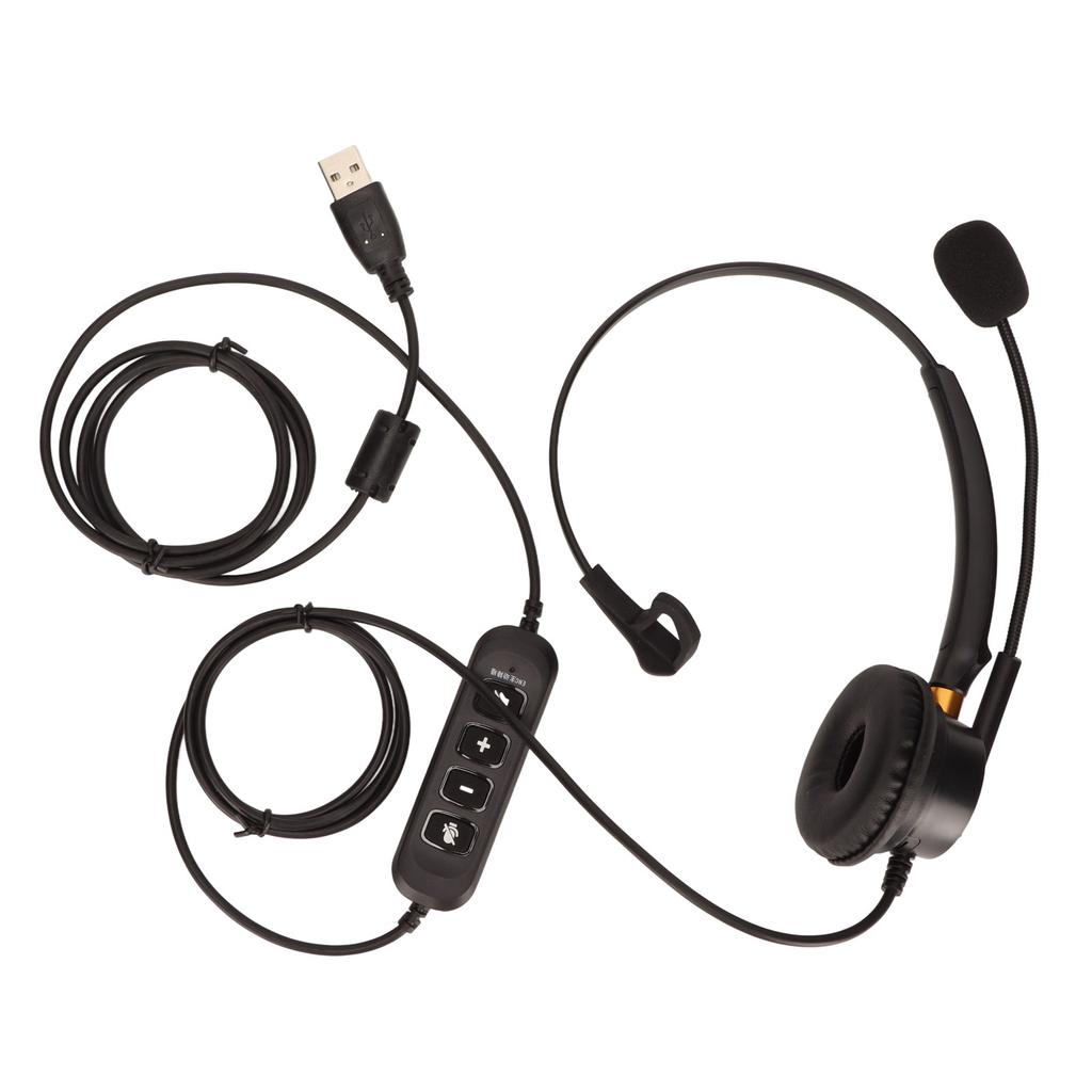 ENC Telephone Headset Active Noise Cancellation Single Ear Service Headphone for Telemarketing