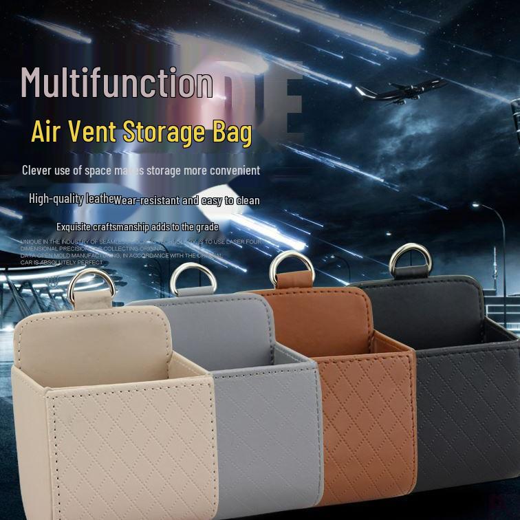 Großer Auto-Lüftungsschlitz-Organizer: Handytasche & Mülleimer