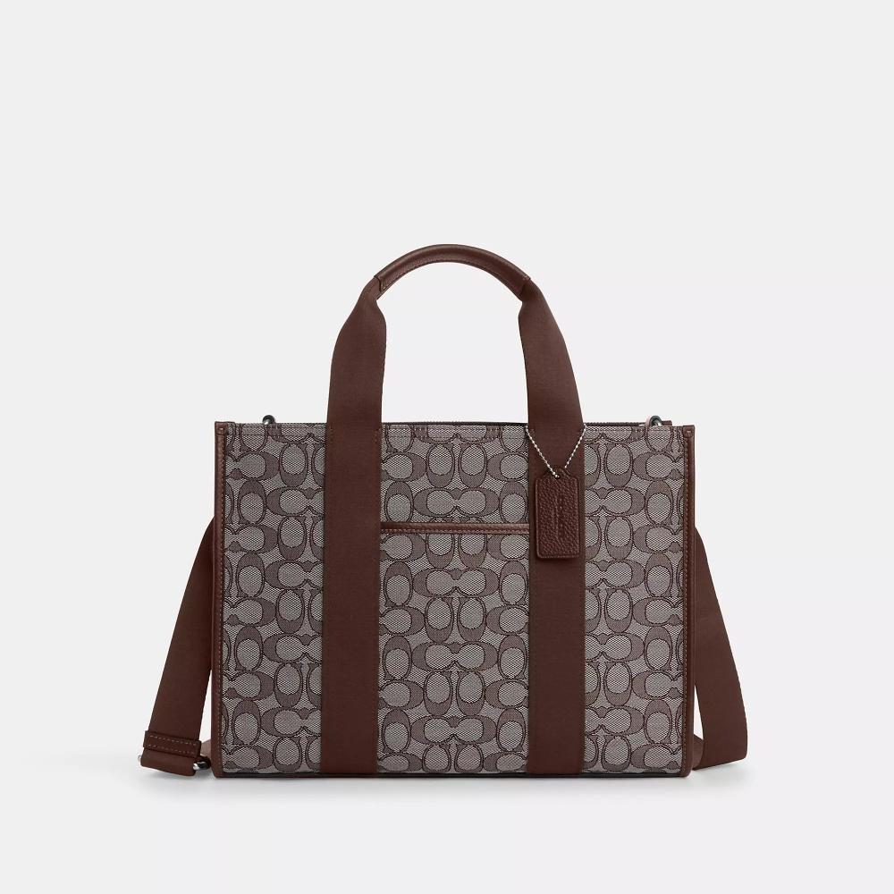 

Coach Smith Tote Bag In Signature Jacquard Silver Oak Maple One Size