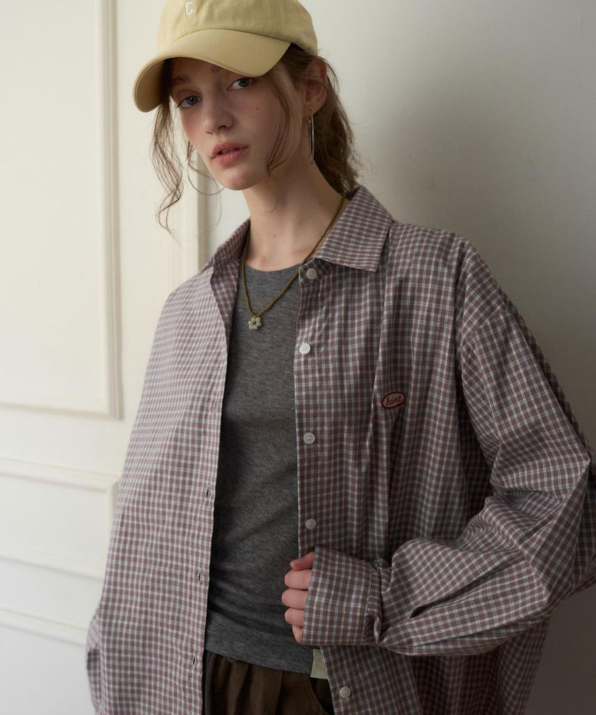 HAINT Aro Vintage Check Oversized Shirt 3Col_Beige