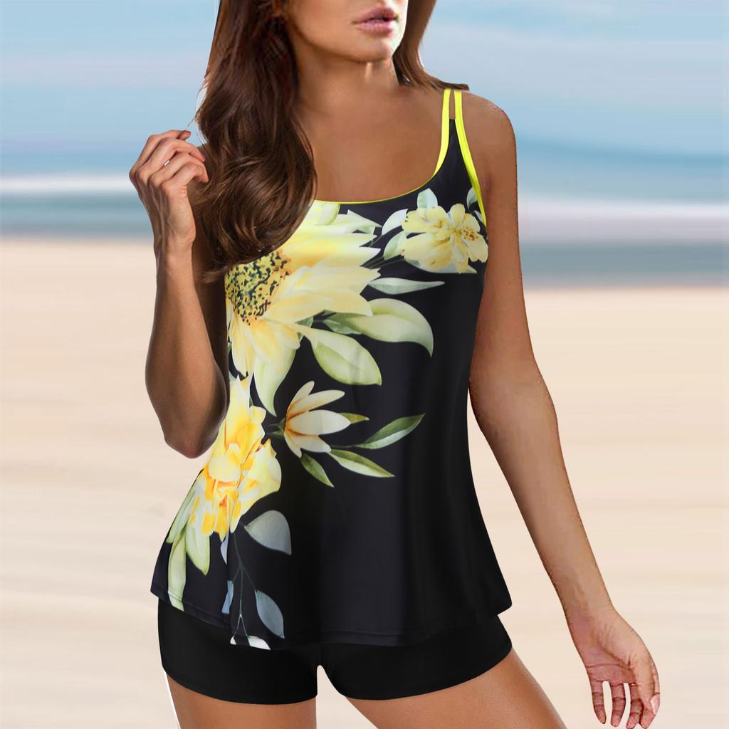 Swimwear Plus Size Women Tankini Swimsuits For Women 2025 Summer Two Piece Bathing Suits Print Sling Swim Swimsuits Woman