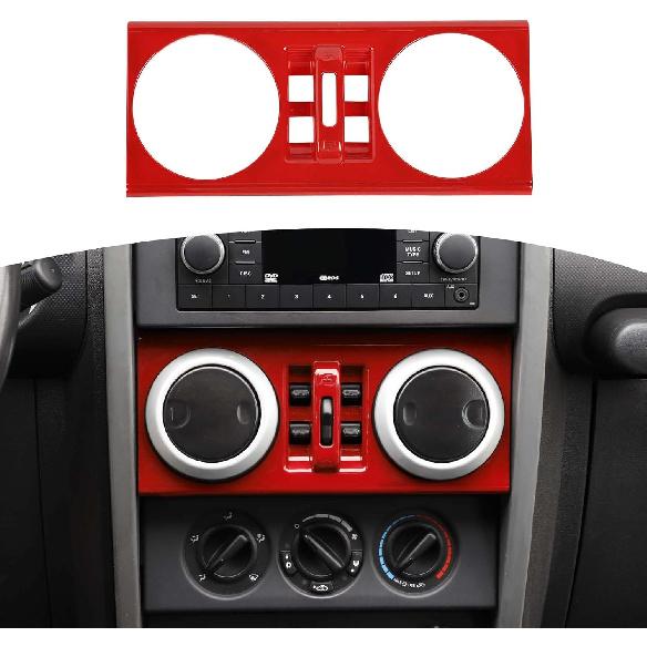 

RT-TCZ for Jeep JK Dashboard Center Control Window Switch Panel Trim Cover for Jeep Wrangler JK JKU 2007-2010 4DR Red Interior Accessories красный