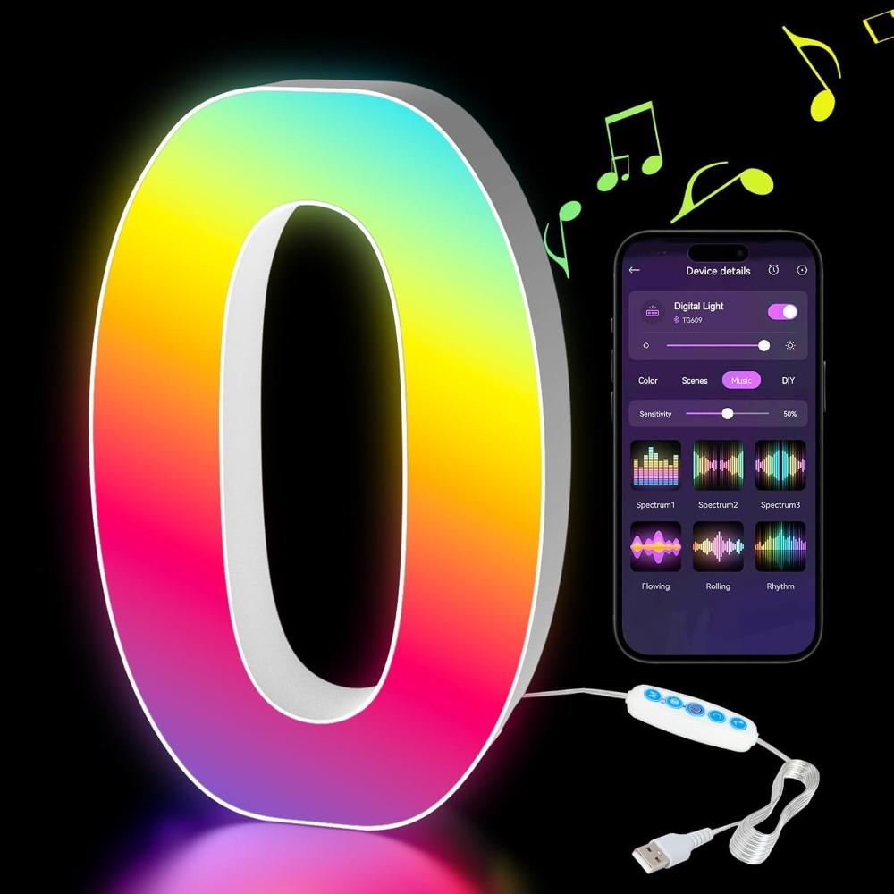 Name Letter Alphabet Light Smart Number Lamp MeRGBW App LED Letters Light Game