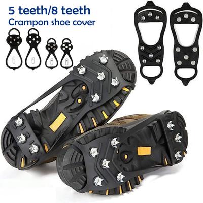 1 Pair Shoes Crampons with 45420 Stainless Steel Teeth Non-slip Shoes Covers Spikes Snow