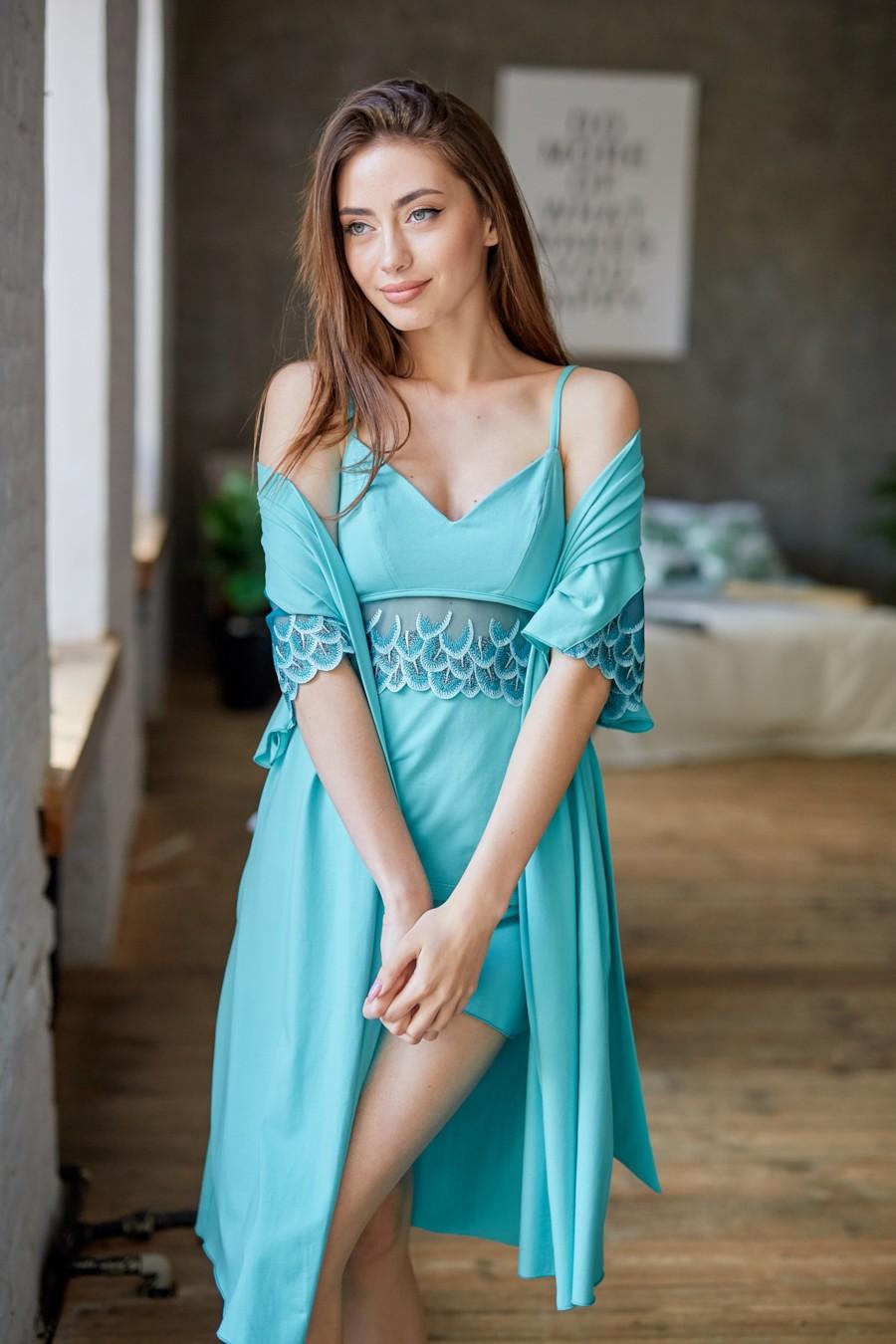 

халат Ora (69350) 46(L) бірюзовий