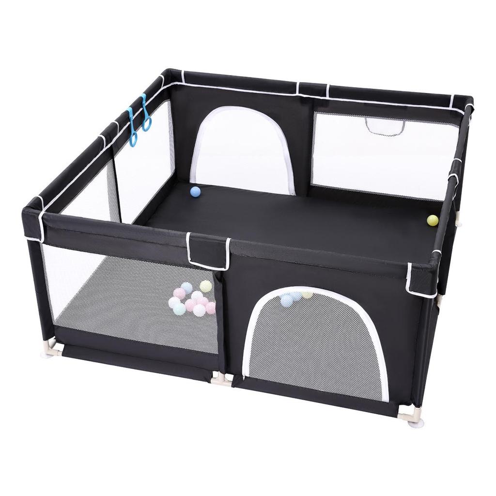 Children's Indoor Safety Play Fence with Crawling Mat - Home Playground Guardrail and Floor Barrier