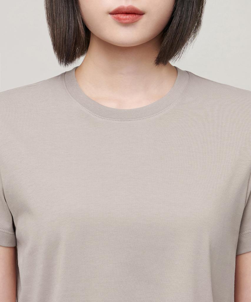 MUSINSA STANDARD WOMAN [Cooltandard] Women'S Crew Neck Crop T-Shirt [Mushroom]