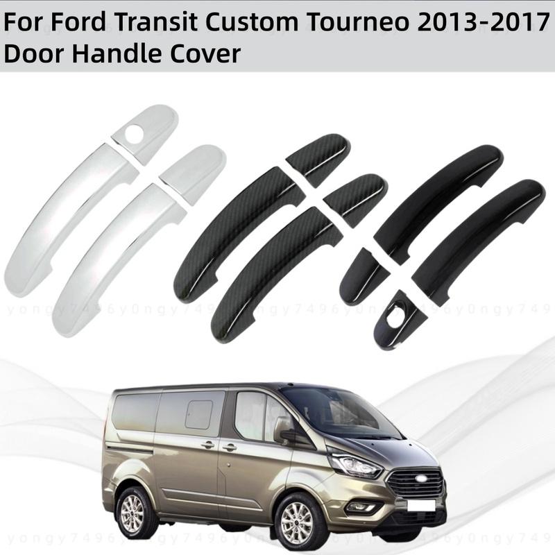 Car Upgrade Chrome Accessories Door Handle Cover Trim Paste Style 2Door For Ford Transit  Tourneo 2013 2014 2015 2016 2017
