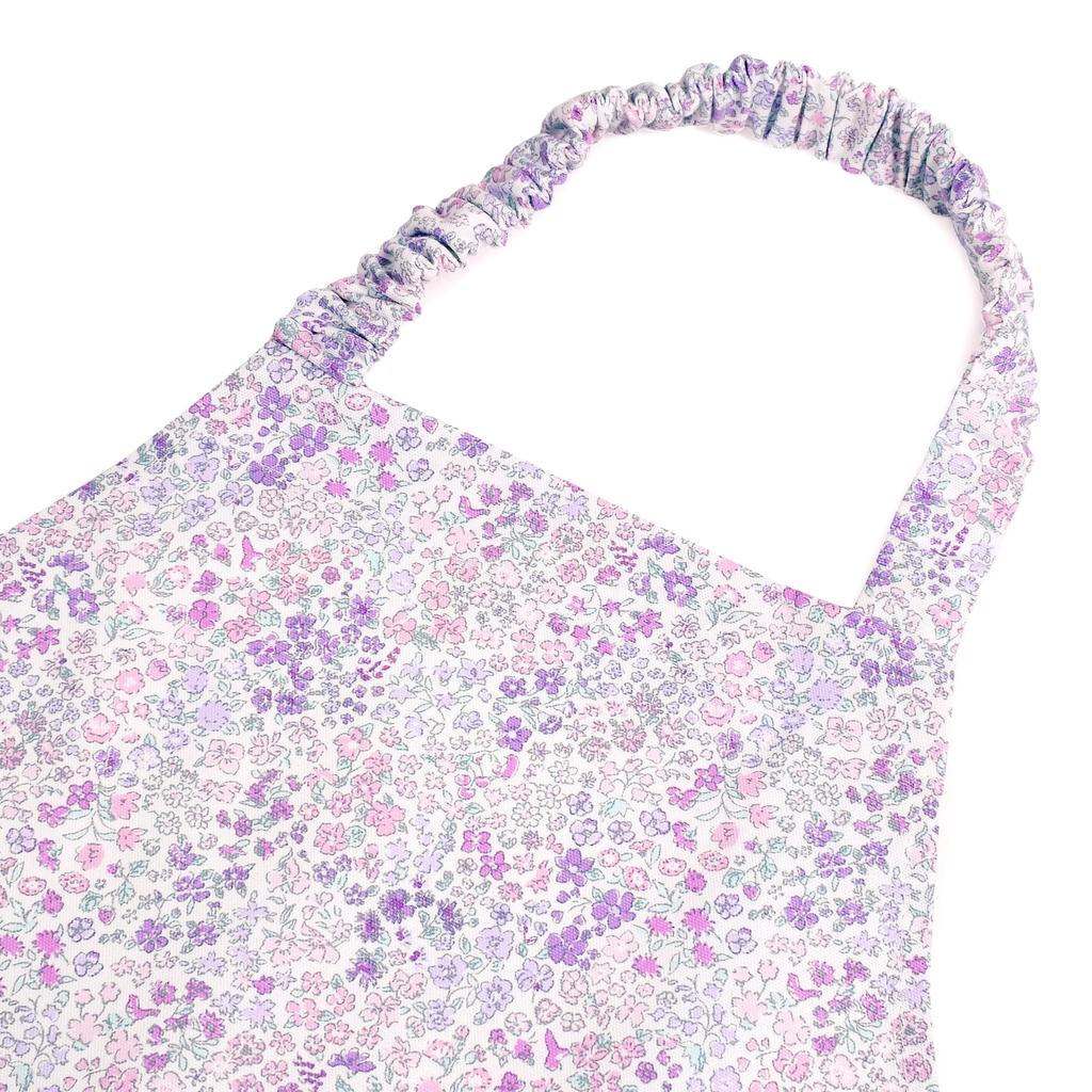 COLORFUL CANDY STYLE Apron Floral Mist Set of 2 Girls Cute Kids Apron Bandana Set Elastic Kids Apron Stylish Toddler Elementary School Cute Elementary