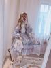Cospland Lolita Gok Langes Schwarz-Mori Kleid, Stil, Ärmel, Blau-Grau, Cosplay, Mädchen, Pendler, Damen (Größe M, Blau-Grau)