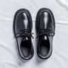 Men's shoes 2025 British style black casual leather shoes men's business dress big head work tide shoes 59011-R