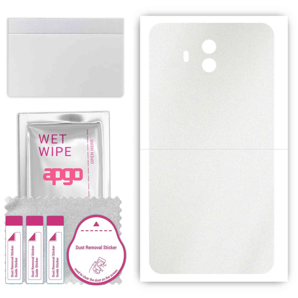 apgo Adesivo Protetor de Pele para a parte traseira compatível com Huawei Mate 10, Película Envelopada, Folha, Vinil - Padrão Fosco Transparente