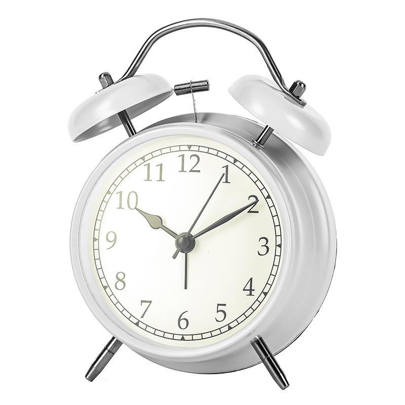 Classic simple and creative alarm clock dormitory bedside metal bell ringing students wake up with luminous alarm clock