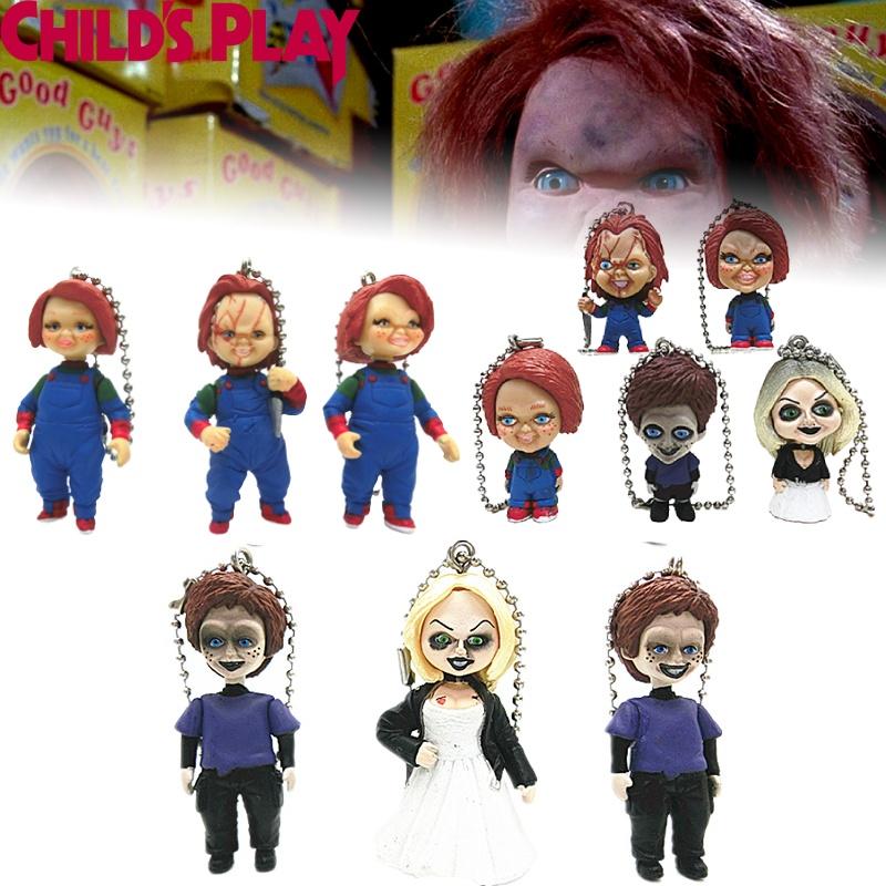 Chucky Bride Doll Toy Figure Keychain Pendant Decoration 5 Ghost Dolls With Bobbleheads 6cm Height