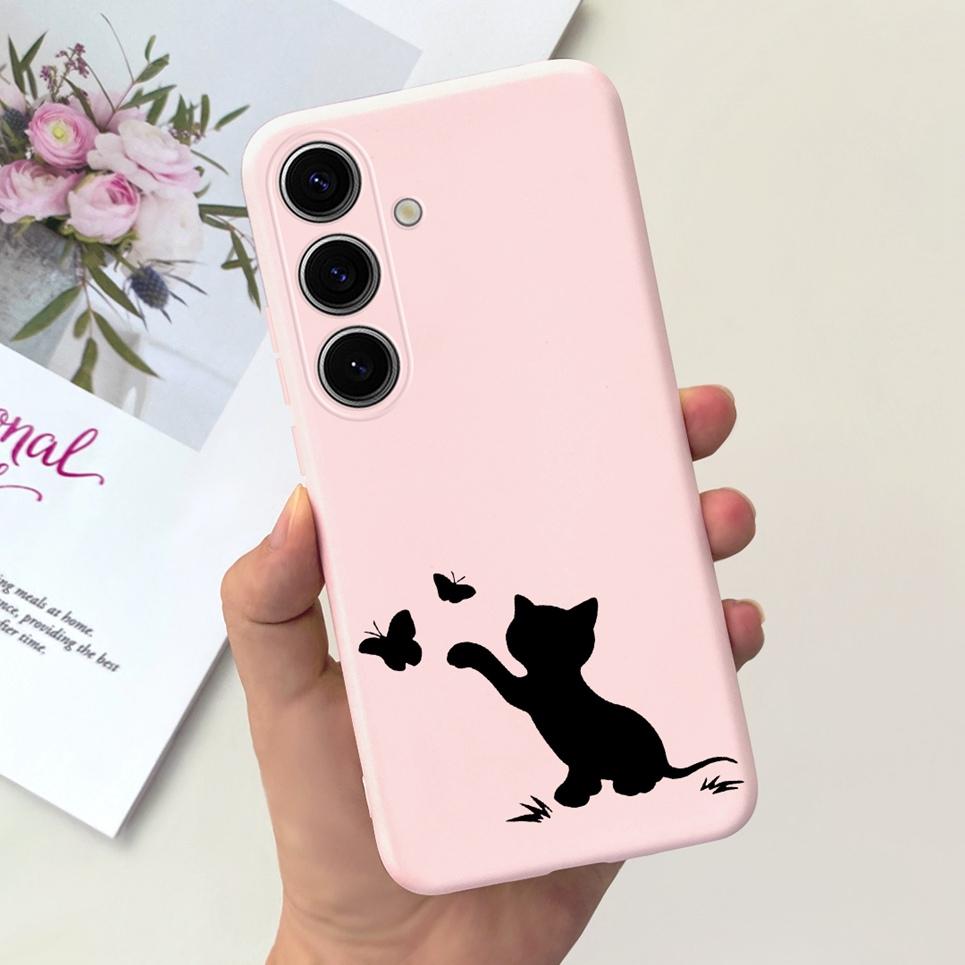 For Samsung S24 Ultra S24 Plus Case For Samsung Galaxy S24 A24+ Phone Cover Cute Cat Moon Night Cow Soft Silicone Case Coque Bag
