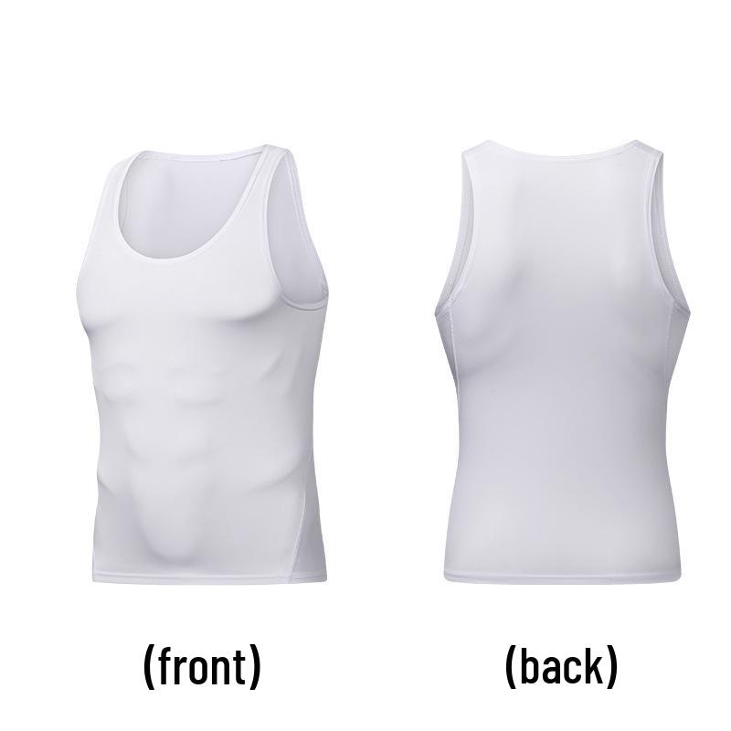 Men's Quick-Dry Sleeveless Elastic Base Layer for Running & Basketball