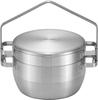 CAMPING MOON Polished Outdoor Stainless Steel Dutch Oven, 6-inch, Solo Camping, DO-25