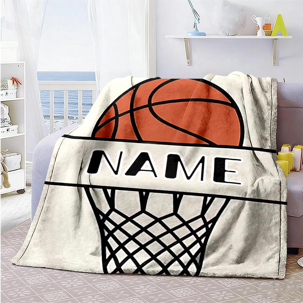 Basketball65 Personalized Text Blanket Throw Personalized Blanket Warmthful Decor Perfect for Bed Nap Home Decor Office All-Season Use