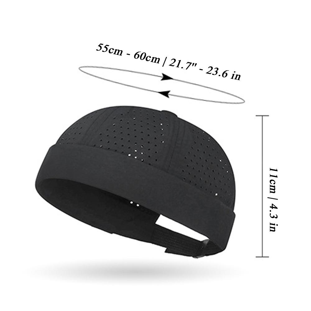 Mesh Breathable Brimless Hat Summer Ultra-Light Quick-Dry Docker Caps Adjustable Beanies Hat Men Hip Hop Hat Landlord Cap