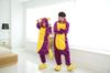 Dorawithme Purple Dragon Kigurumi Pajamas for Adults, Animal Cosplay Costume for Halloween and Christmas, Unisex (Size L)