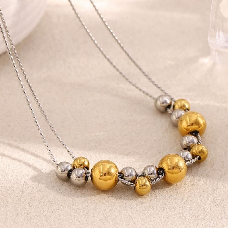 Contemporary Contrasting Bead Necklace Versatile Length Jewelry Gift