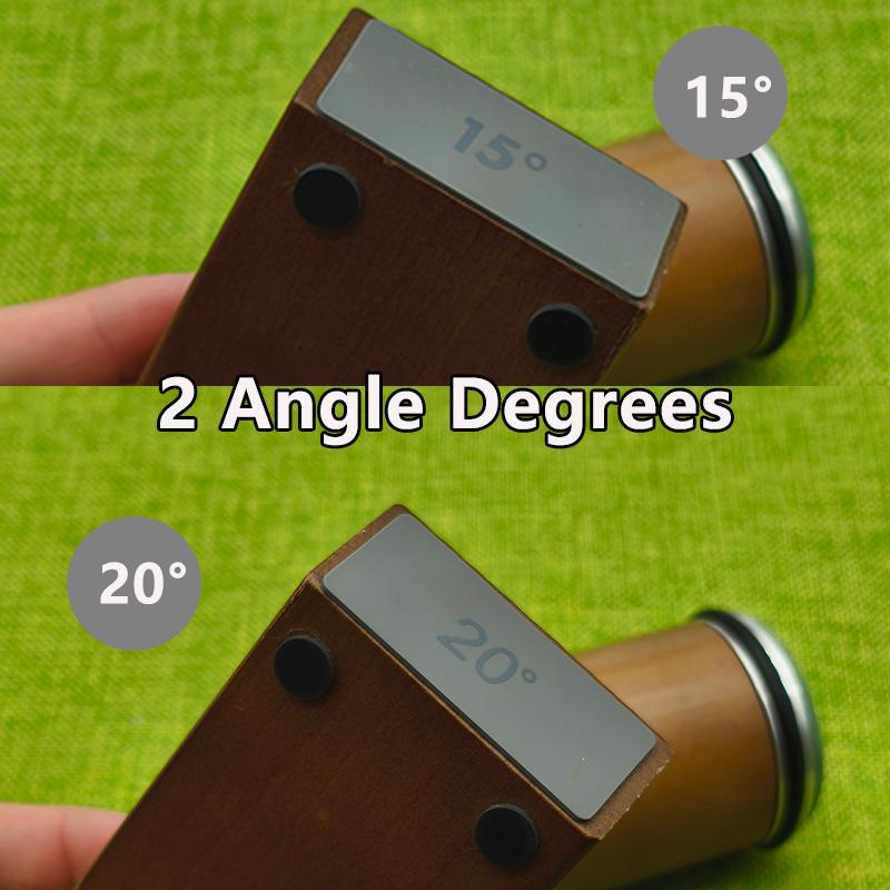 2-Angle Rolling Knife Sharpener 15/22° Roller Sharpeners Magnet Wooden base Diamond Grinder Set Woodwork Sharpening System