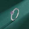 12 Birthstone 925 Sterling Silver Women's Zircon Ring - Elegant Red Book Style Jewelry, Perfect Birthday Gift