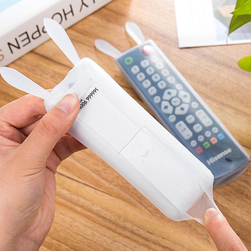 Niedlicher Hase Klimaanlage TV-Fernbedienung Leuchtende Hülle Transparente Silikon-Schutzhülle für Fernseh-Fernbedienung