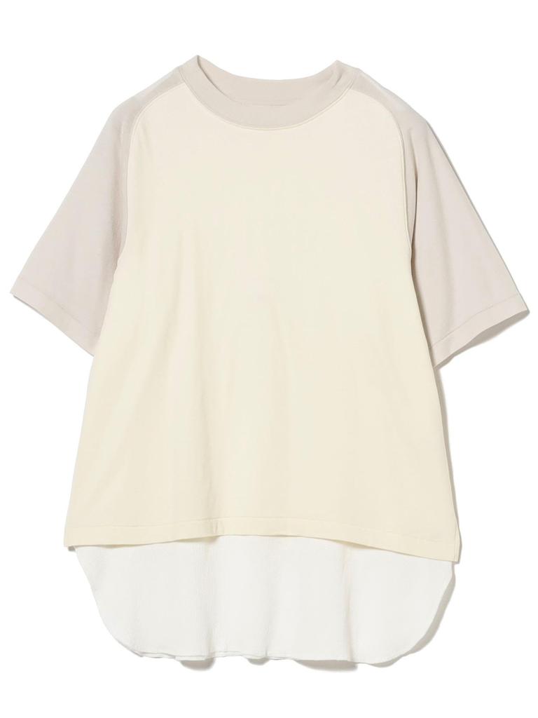 Beams Boy S/S Layered Short Sleeve Tee, Women's, Beige, Free Size