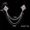 Fashion Tassel Crystal Cross Chain Brooch Women's Shirt Collar Pins and Brooches Personality Lapel Pin Buckle Women Accessories