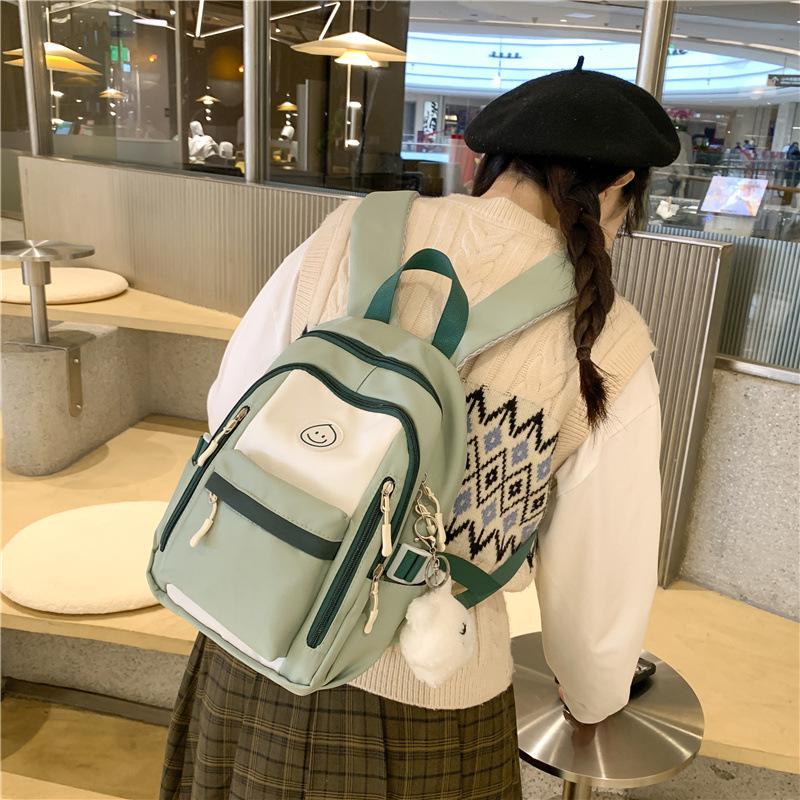 College style color matching small standard portable student schoolbag spring new large-capacity backpack
