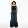 Women's Autumn High-Waisted Hong Kong Style Floor-Sweeping Loose Jeans