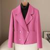 Petite Spring 2026 Lapel Double-Faced Wool Coat in New Style for Women