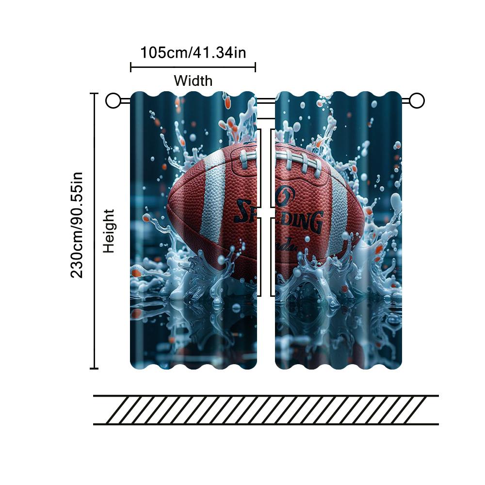 2 Stück Filtervorhänge (Ausgenommen sind Stangen, die ohne Batterien nicht beweglich sind.) Kunst RugbyHintergrundgeeignet für die Verwendung in Schlafzimmern und