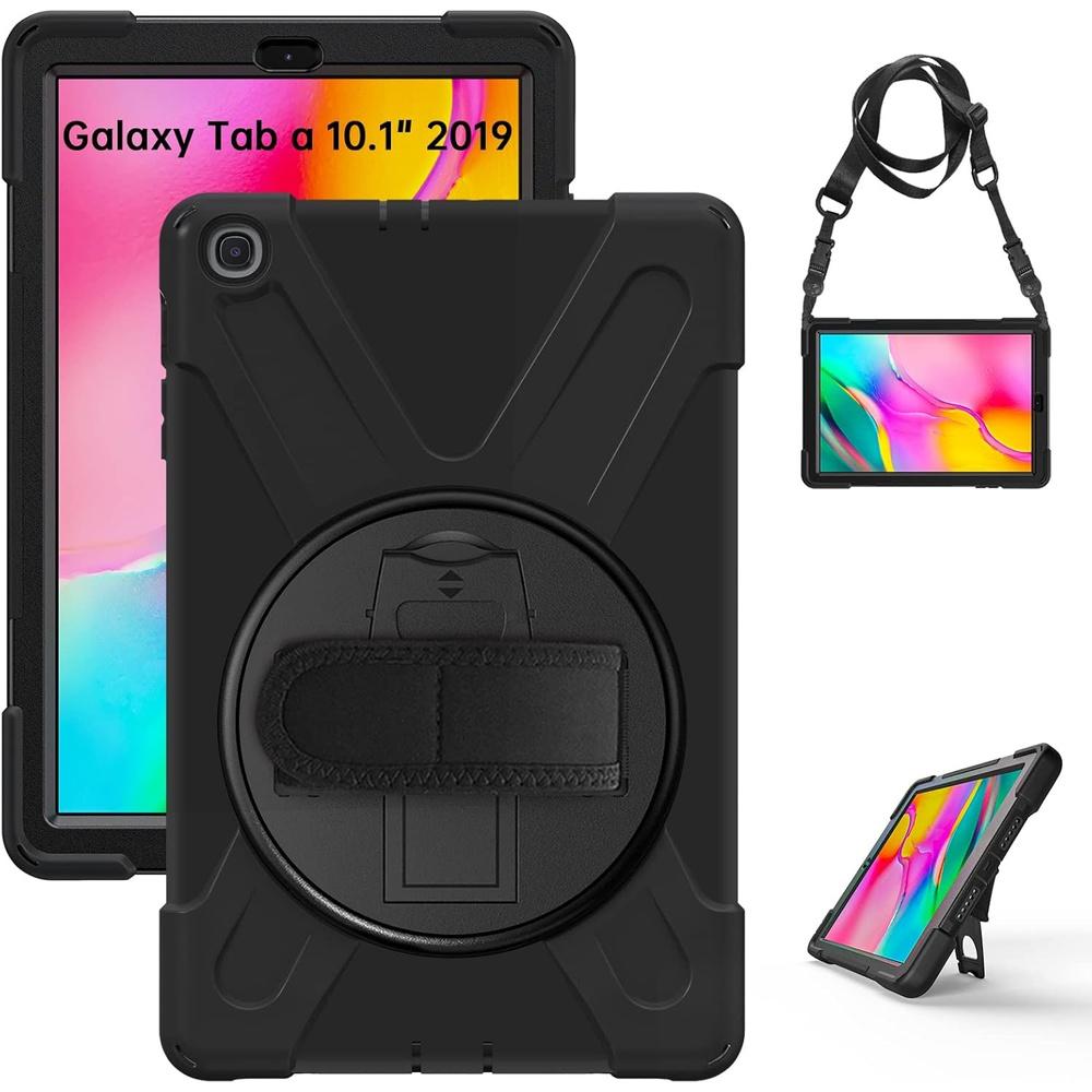 Case for Samsung Galaxy Tab A 10.1 2019 T510/T515, Rotary Armor, Black