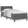 Lit à ressorts vidaXL avec matelas gris foncé 90x200 cm en tissu, Design de tête de lit lignes gris foncé 90 cm en tissu 3341021