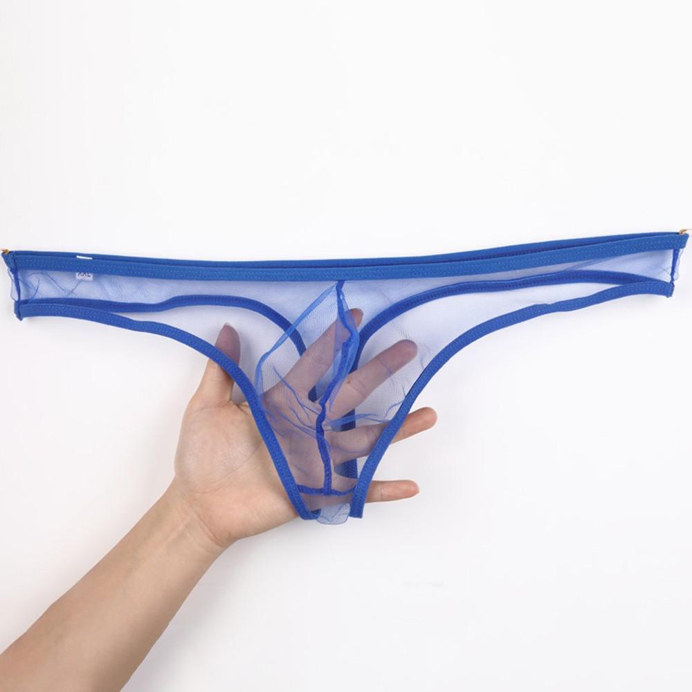 Pánské kalhotky s nízkým pasem Mesh Pouch Průhledná tanga