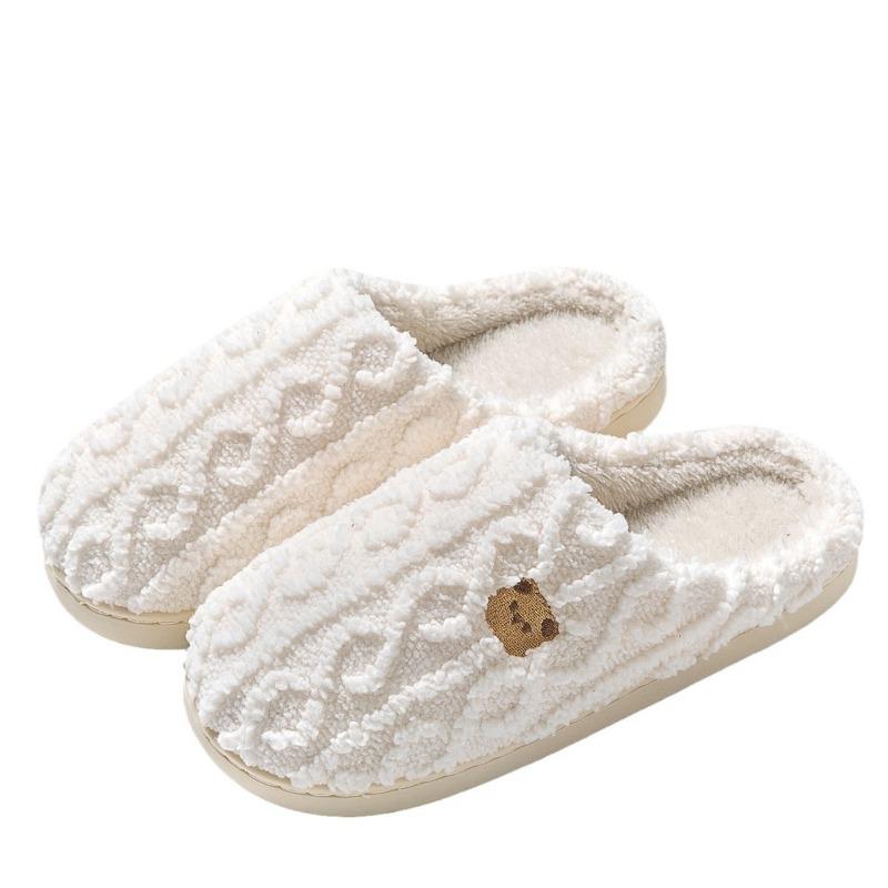 Confinement shoes spring and autumn cotton slippers women's new indoor home warmth postpartum non-slip wool piled cotton drag men