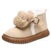 Cute bear snow boots, new velvet thickened-soled lamb wool warm maternity cotton shoes in autumn and winter