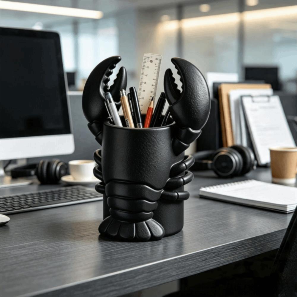 Plastic Pencil Holder 3D Printed Cosmetic Brush Holder Lobster-Shaped Pen Holder Study Storage