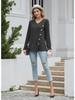 2023 Women's Autumn & Winter V-Neck Button Split Loose Long-Sleeve T-Shirt Top