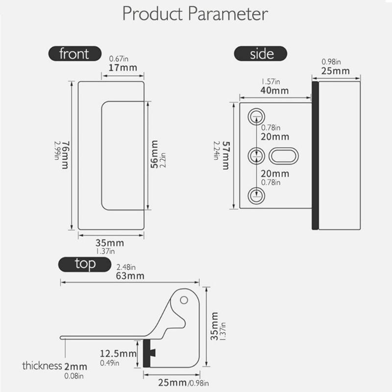 Aluminum Alloy Antitheft Door Latches Bolt Door Reinforcement Lock Hardware Convenient Home Security Door Lock Enduring