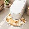 Cartoon Cat Pattern U-Shaped Bath Mat Cozy Absorbent Mat Convenient Toilet Foot Mat  Home Decor