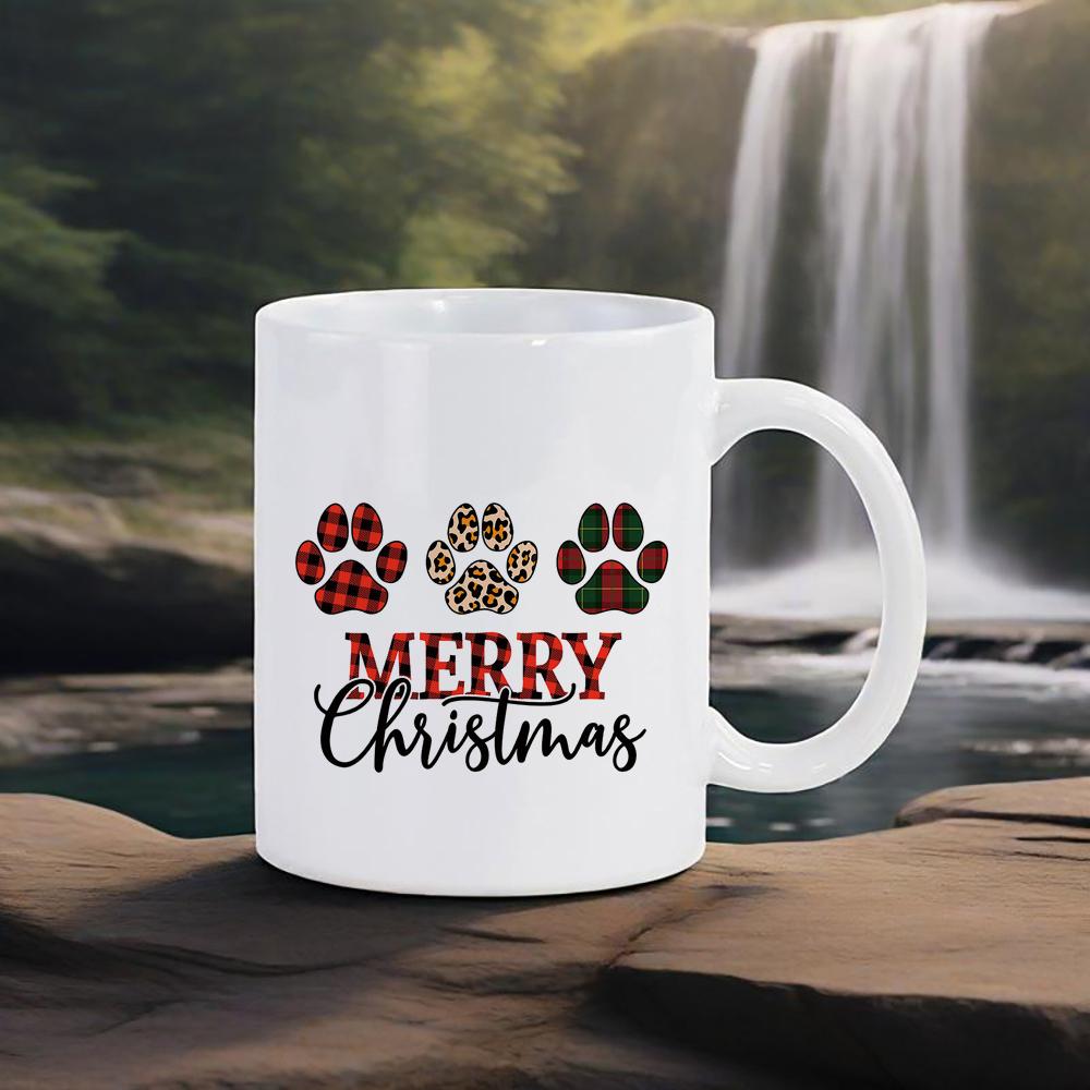 Coffee Mug Handwriting Merry Christmas Ceramic Mug Xmas Colors Love Water Cup For Milk Juice Cola Lovely Festive Gift Funny Cups