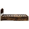 Smoked Oak Bed Frame 120 x 190 cm Particleboard