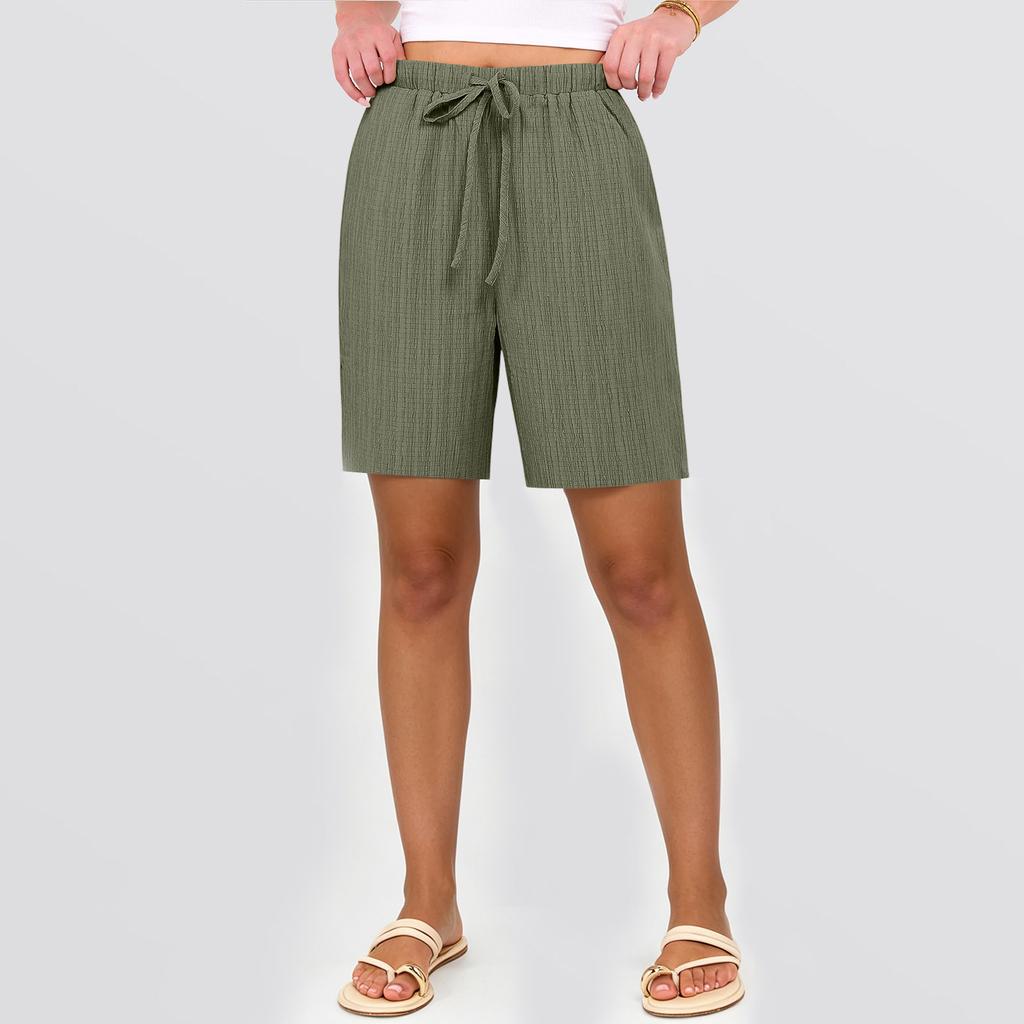 Damen locker gerade Kordelzug Tasche Freizeitshorts
